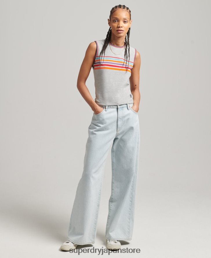 カリストライプタンクトップ 女性 Superdry 衣類 グレー 2J62PZ6527