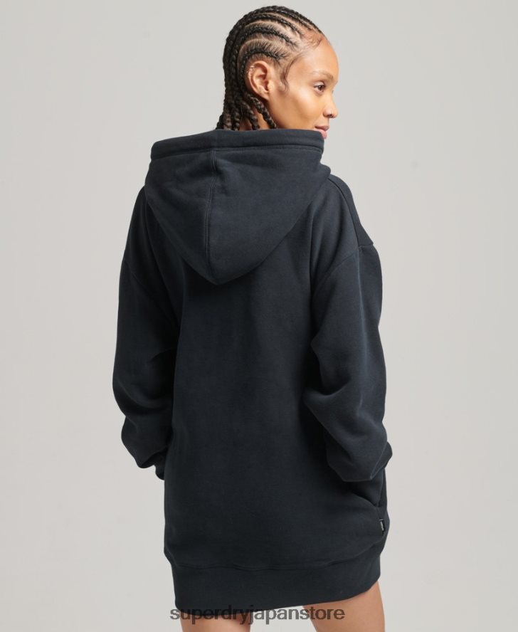 オーガニックコットン ロゴ刺繍スウェットドレス 女性 Superdry 衣類 海軍 2J62PZ6528