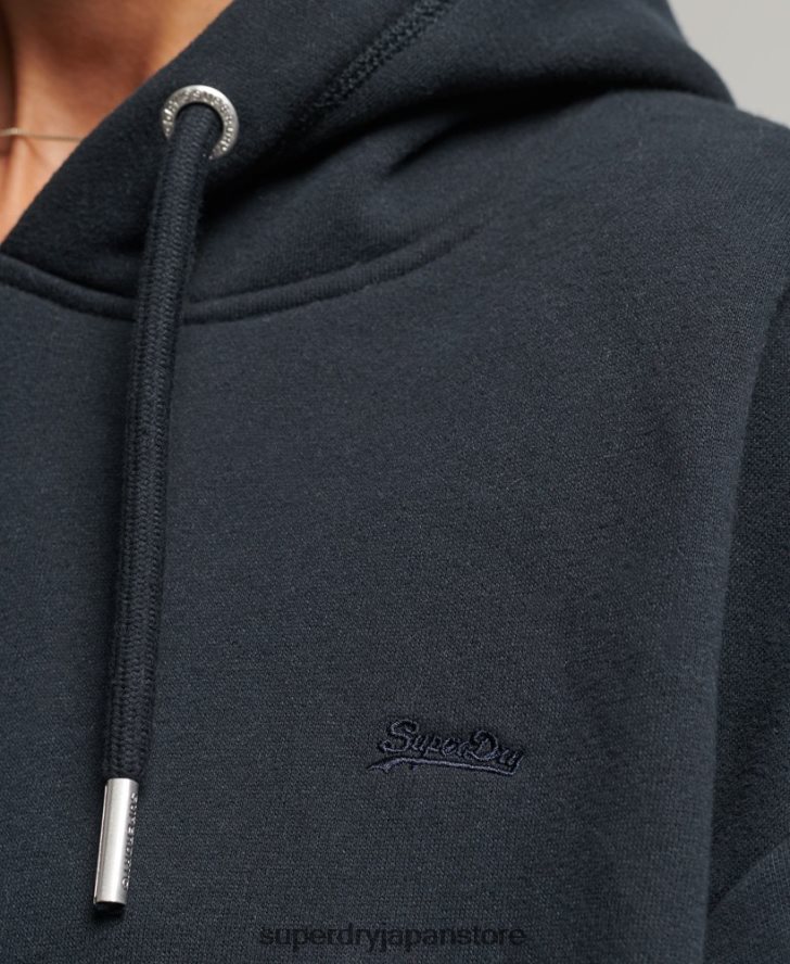 オーガニックコットン ロゴ刺繍スウェットドレス 女性 Superdry 衣類 海軍 2J62PZ6528