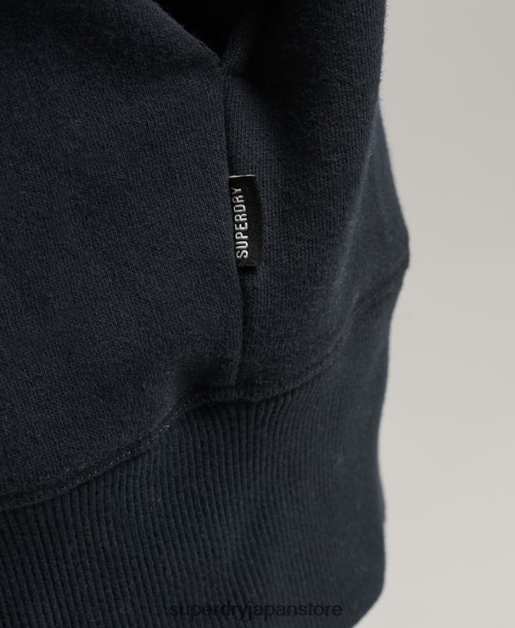 オーガニックコットン ロゴ刺繍スウェットドレス 女性 Superdry 衣類 海軍 2J62PZ6528