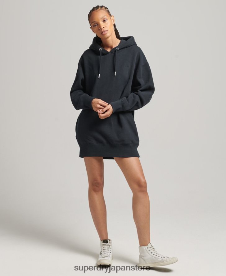 オーガニックコットン ロゴ刺繍スウェットドレス 女性 Superdry 衣類 海軍 2J62PZ6528