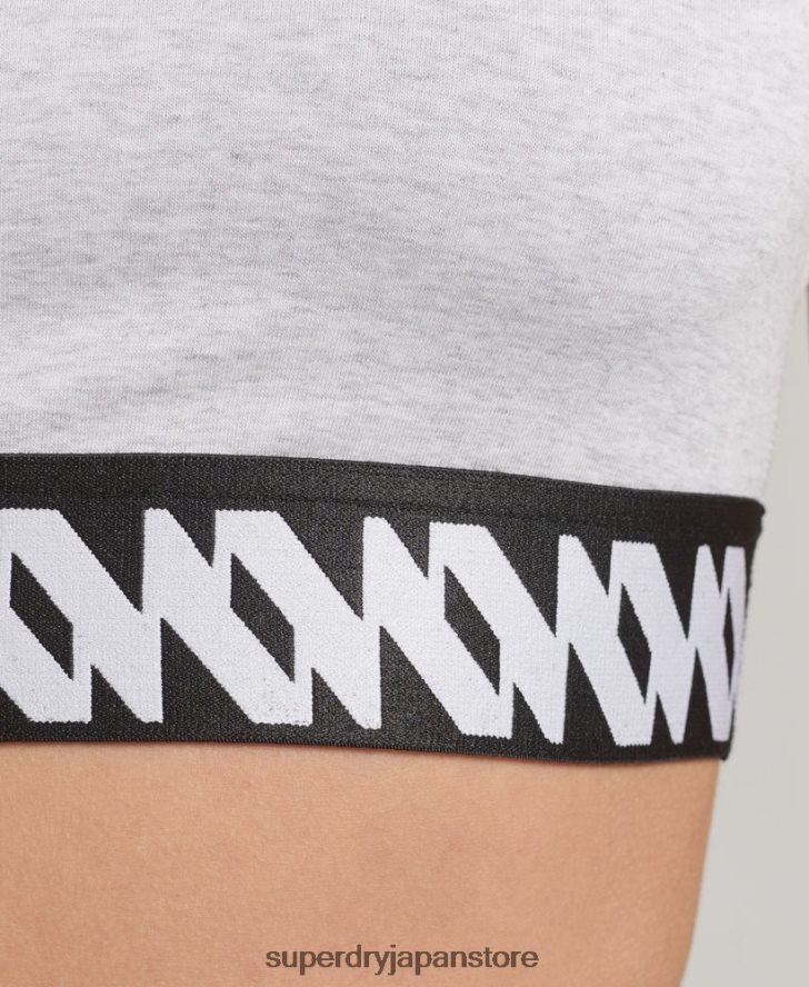 エラスティックロゴグラフィックブラトップ 女性 Superdry 衣類 グレー 2J62PZ6533