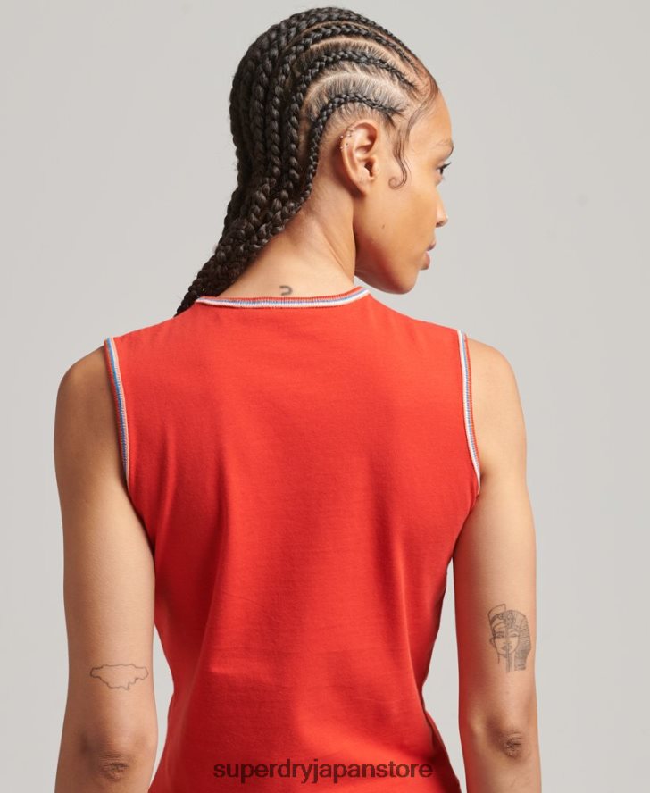 カリストライプタンクトップ 女性 Superdry 衣類 赤 2J62PZ6536