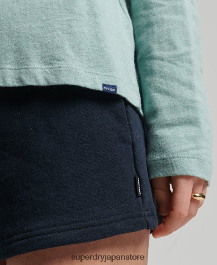 オーガニックコットンのヴィンテージロゴ刺繍トップス 女性 Superdry 衣類 ターコイズ 2J62PZ6539