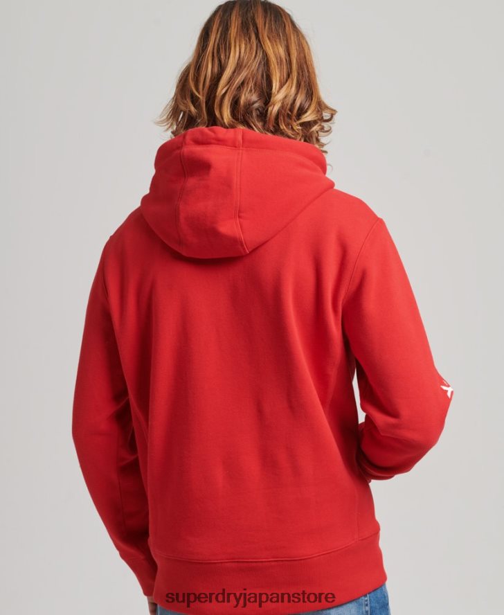 アップリケパーカー 男性 Superdry 衣類 赤 2J62PZ655