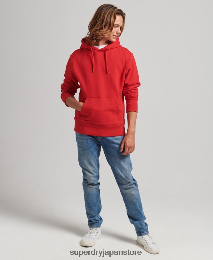 アップリケパーカー 男性 Superdry 衣類 赤 2J62PZ655