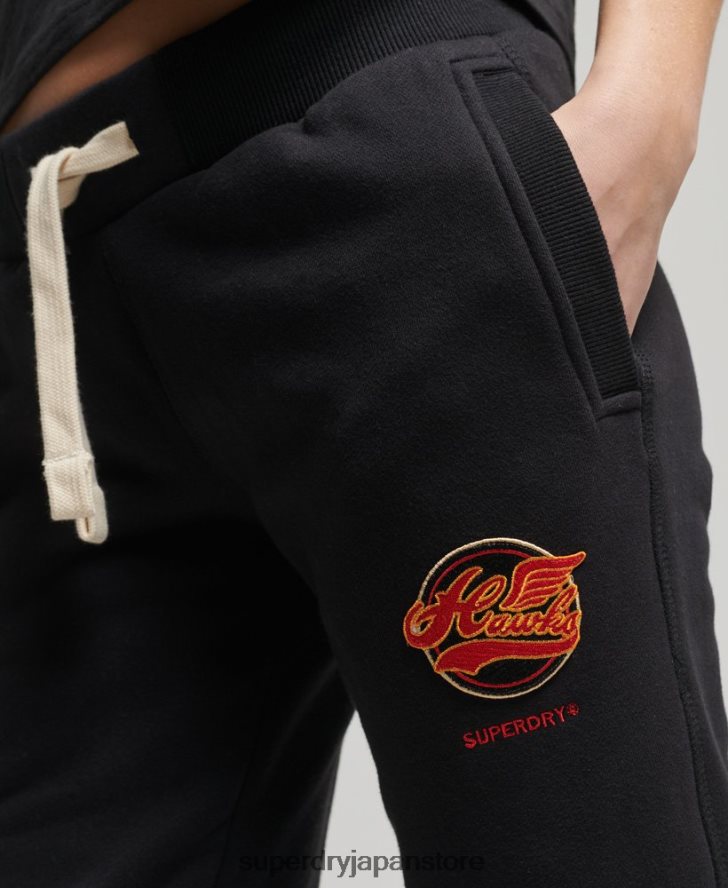 ヴィンテージカレッジジョガー 女性 Superdry 衣類 黒 2J62PZ6571