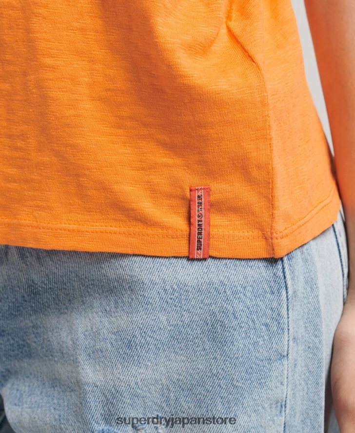 オーガニックコットン ヴィンテージ サーフ ランチェロ ベスト 女性 Superdry 衣類 オレンジ 2J62PZ6573