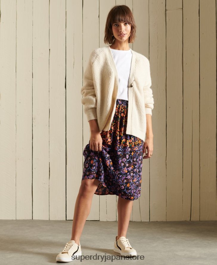 アルパカ混カーディガン 女性 Superdry 衣類 クリーム 2J62PZ6589