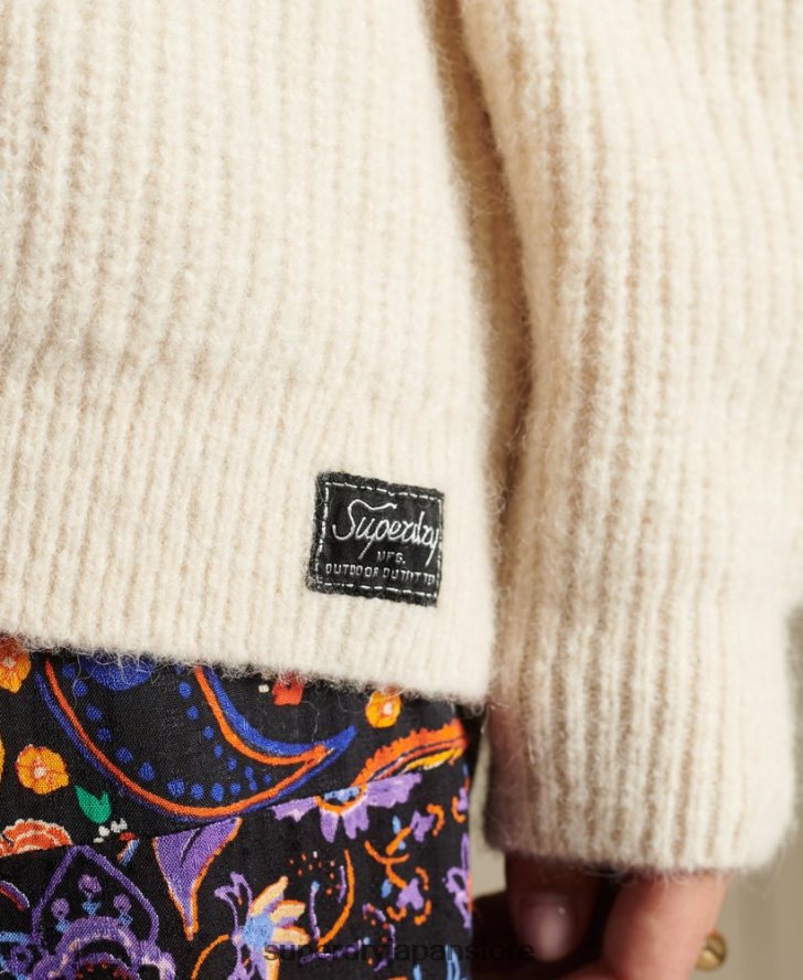 アルパカ混カーディガン 女性 Superdry 衣類 クリーム 2J62PZ6589