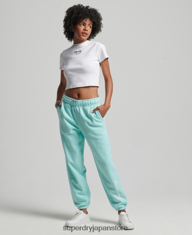 スクリプトグラフィックボーイフレンドジョガー 女性 Superdry 衣類 青 2J62PZ6591