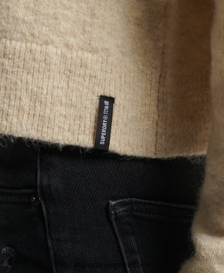 ヴィンテージ エッセンシャル モックネック セーター 女性 Superdry 衣類 クリーム 2J62PZ6592
