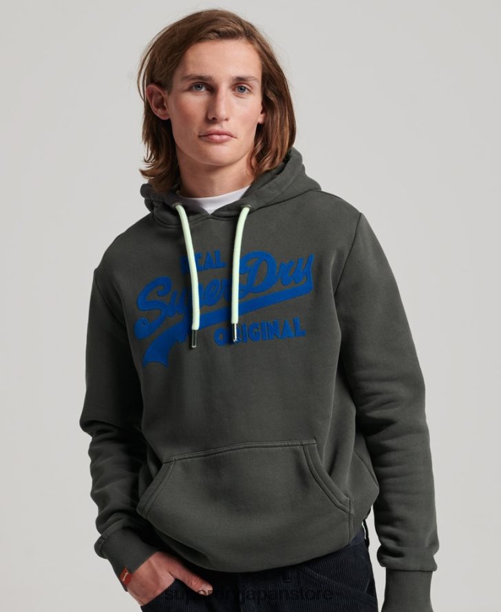 ヴィンテージロゴネオンパーカー 男性 Superdry 衣類 濃い灰色 2J62PZ660