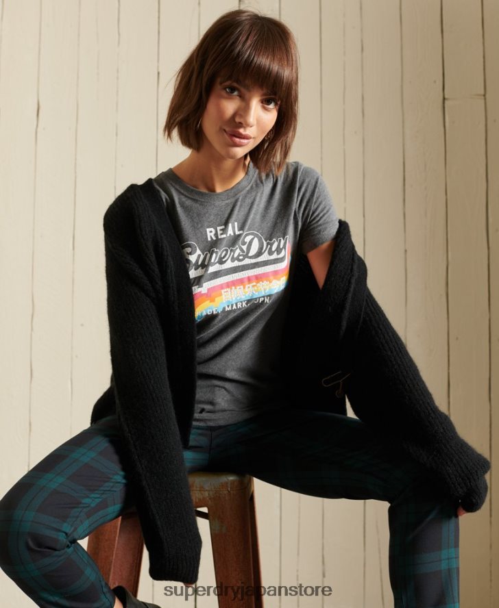 アルパカ混カーディガン 女性 Superdry 衣類 黒 2J62PZ6600