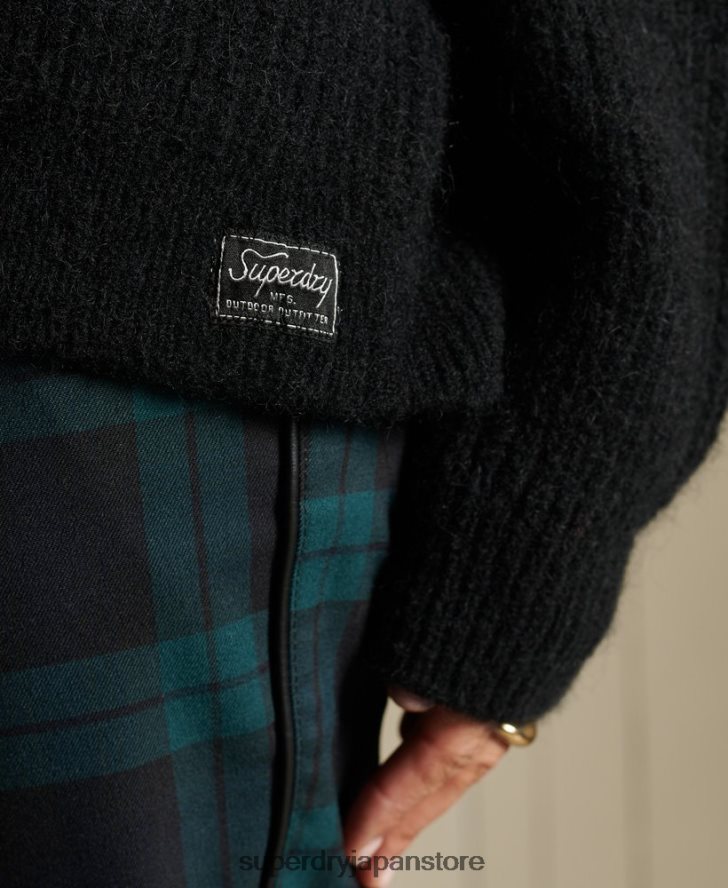 アルパカ混カーディガン 女性 Superdry 衣類 黒 2J62PZ6600