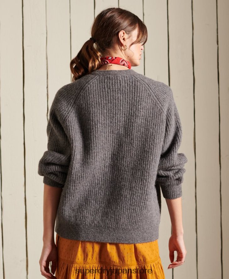 アルパカ混カーディガン 女性 Superdry 衣類 ライトグレー 2J62PZ6601