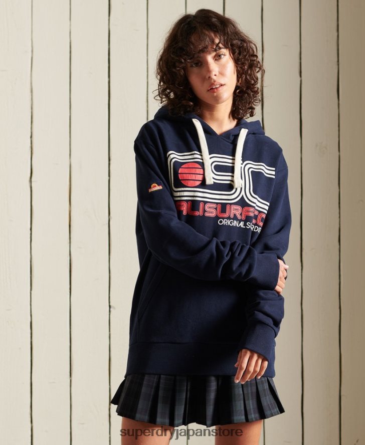 オーバーサイズカリサーフパーカー 女性 Superdry 衣類 海軍 2J62PZ6606