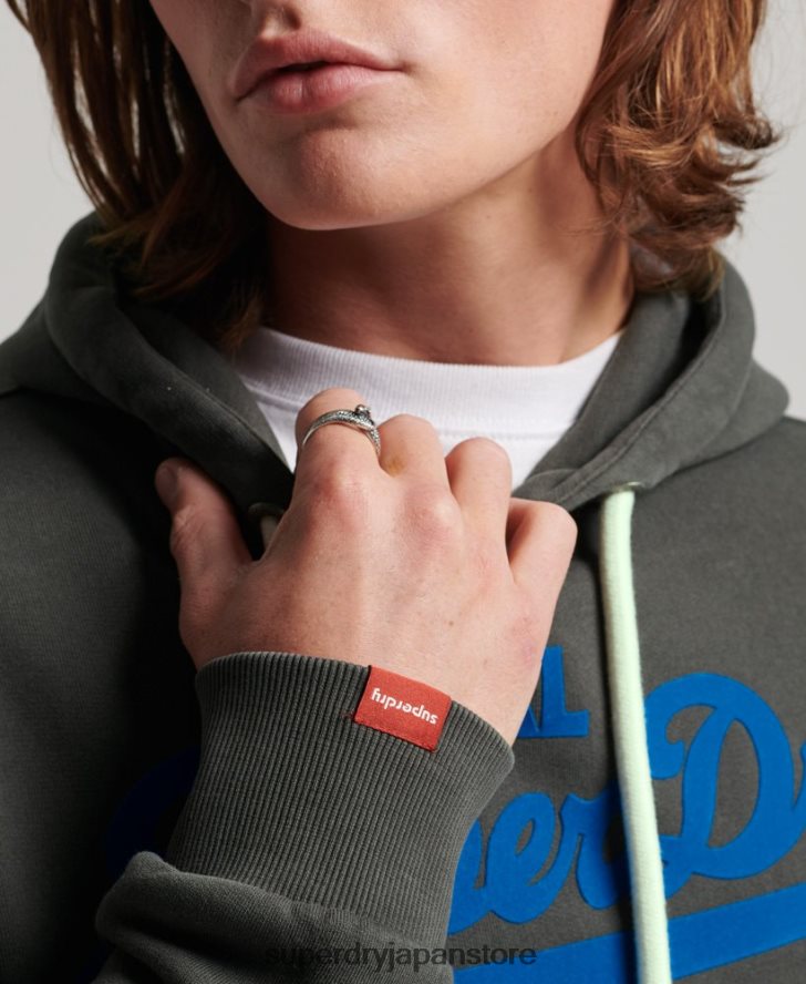 ヴィンテージロゴネオンパーカー 男性 Superdry 衣類 濃い灰色 2J62PZ660