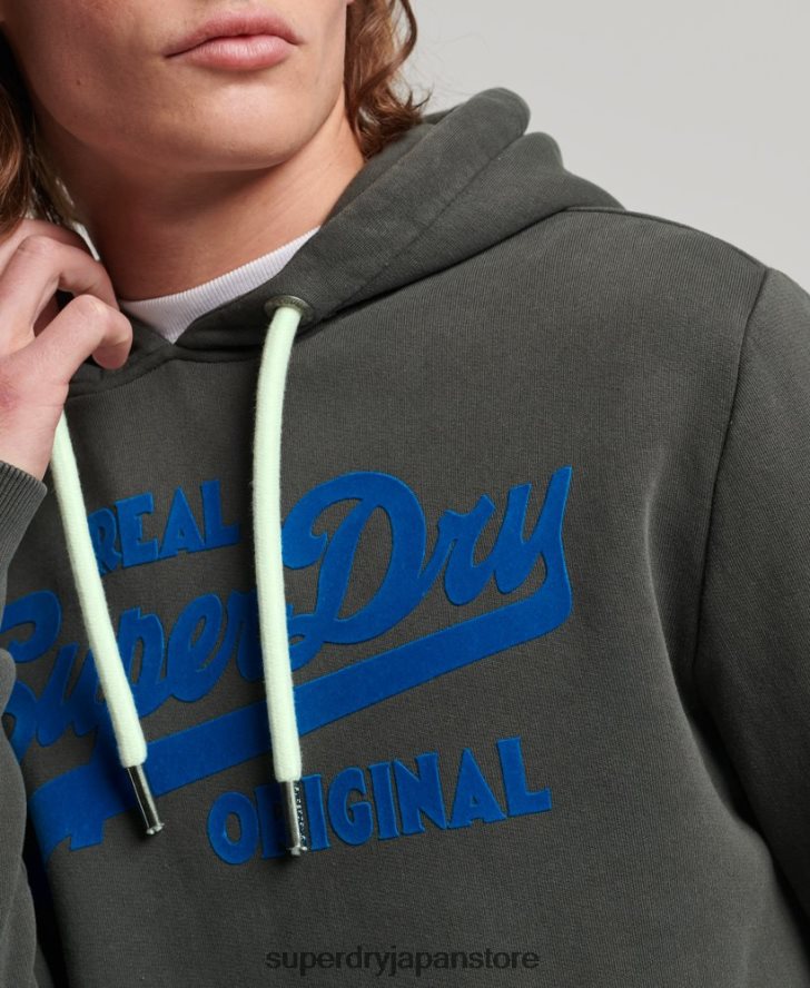 ヴィンテージロゴネオンパーカー 男性 Superdry 衣類 濃い灰色 2J62PZ660