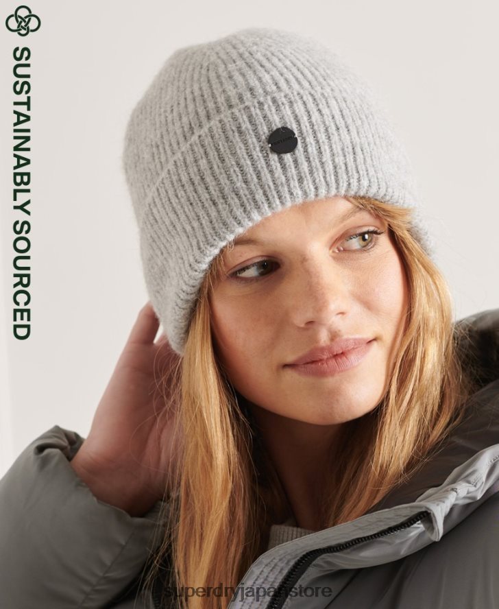 豪華なビーニー帽 女性 Superdry アクセサリー ライトグレー 2J62PZ6611