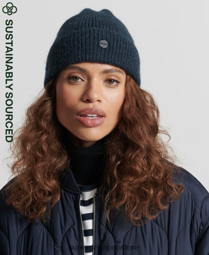 豪華なビーニー帽 女性 Superdry アクセサリー 海軍 2J62PZ6612
