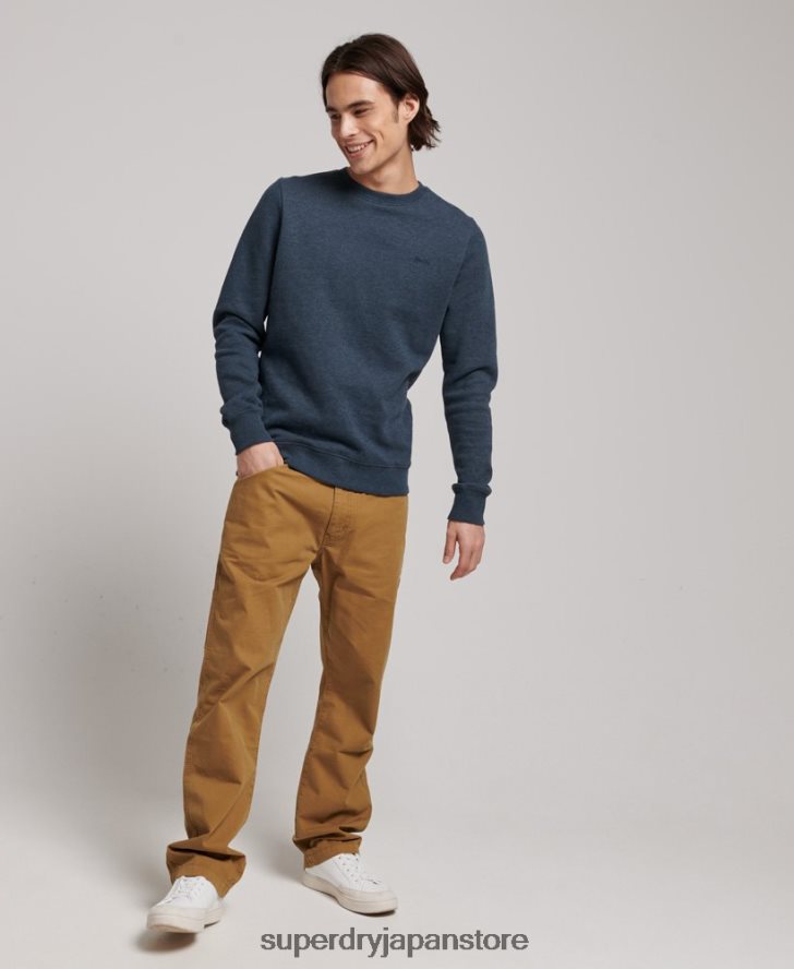 オーガニックコットン ヴィンテージロゴ クルースウェットシャツ 男性 Superdry 衣類 海軍 2J62PZ661