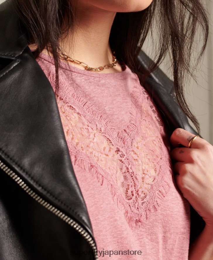 シェブロンレーストップ 女性 Superdry 衣類 ピンク 2J62PZ6623