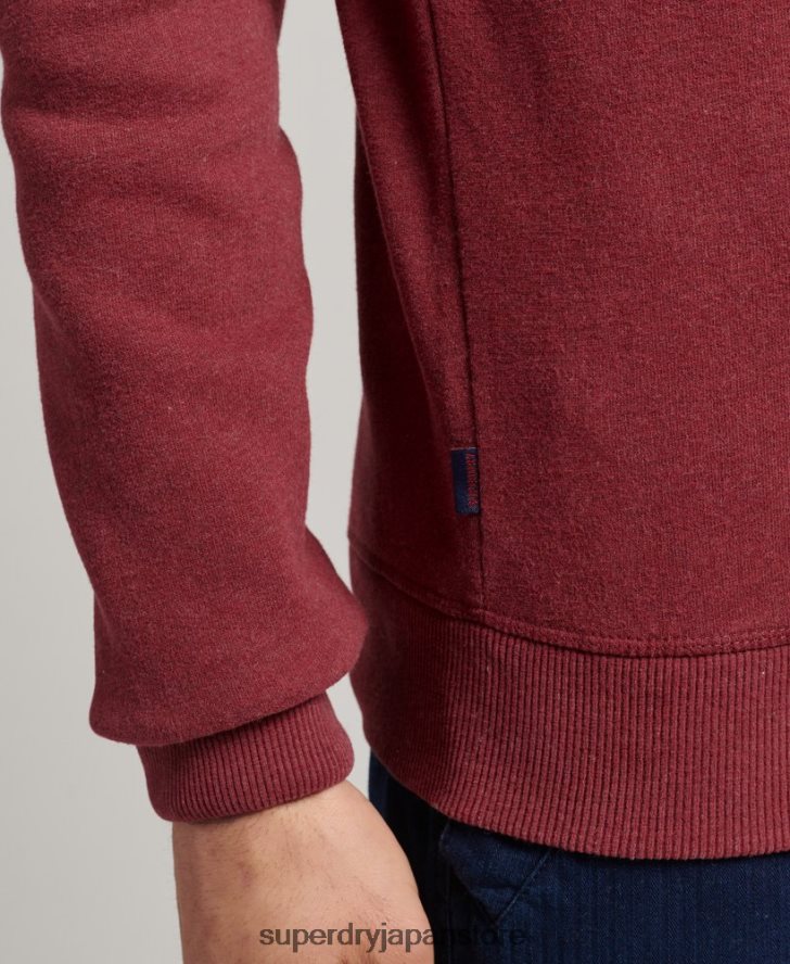オーガニックコットン ヴィンテージロゴ クルースウェットシャツ 男性 Superdry 衣類 赤 2J62PZ662
