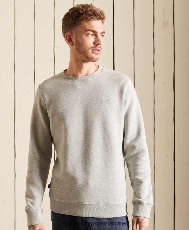 オーガニックコットン ヴィンテージロゴ クルースウェットシャツ 男性 Superdry 衣類 グレー 2J62PZ663