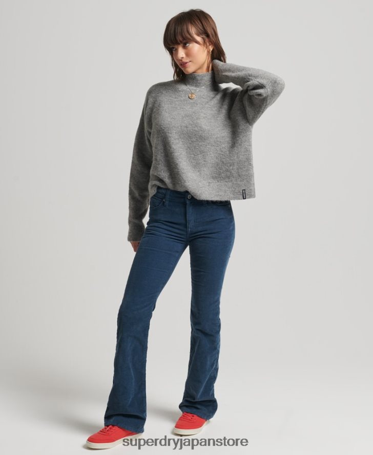 ヴィンテージ エッセンシャル モックネック セーター 女性 Superdry 衣類 ライトグレー 2J62PZ6630