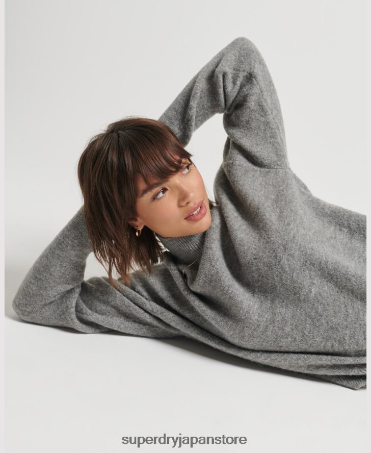 ヴィンテージ エッセンシャル モックネック セーター 女性 Superdry 衣類 ライトグレー 2J62PZ6630