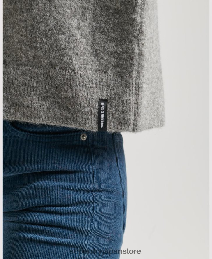 ヴィンテージ エッセンシャル モックネック セーター 女性 Superdry 衣類 ライトグレー 2J62PZ6630