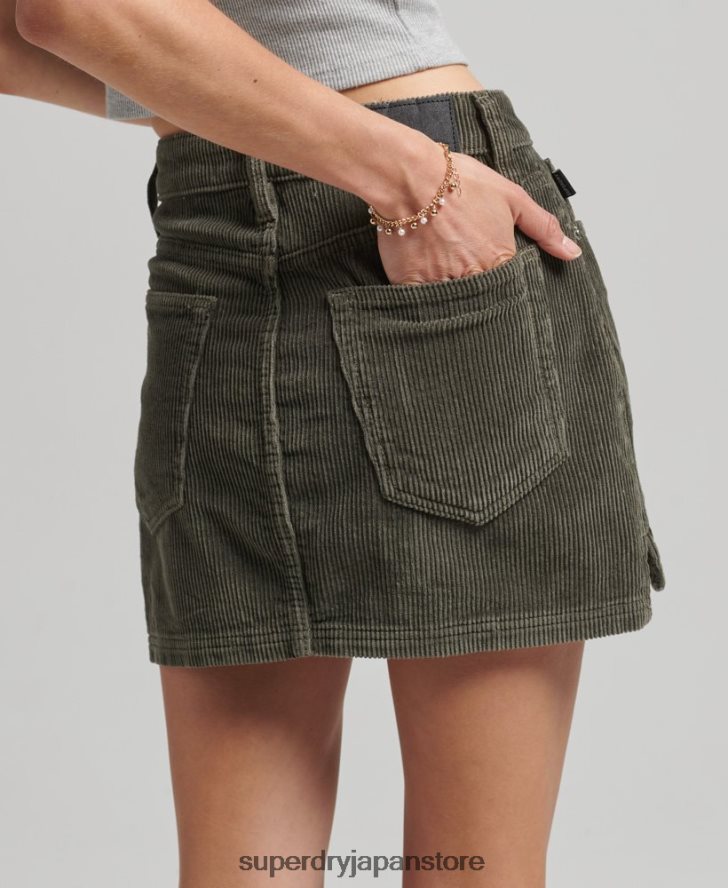 コードミニスカート 女性 Superdry 衣類 カーキ 2J62PZ6634