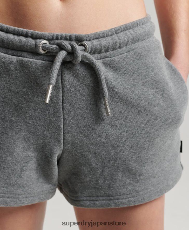 オーガニックコットン ヴィンテージロゴ ジャージー ショーツ 女性 Superdry 衣類 グレー 2J62PZ6639