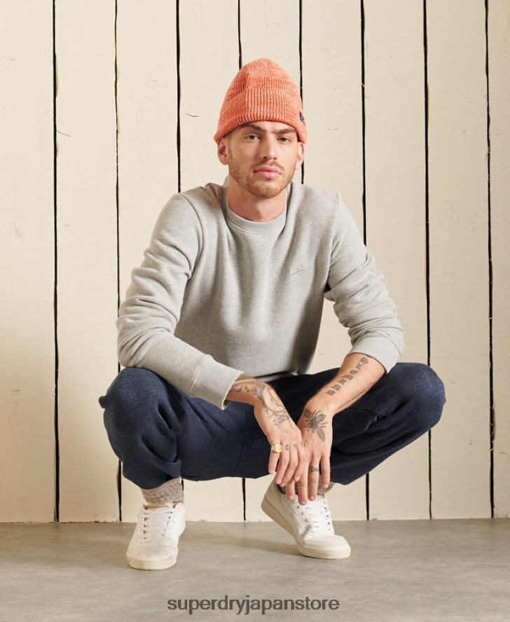 オーガニックコットン ヴィンテージロゴ クルースウェットシャツ 男性 Superdry 衣類 グレー 2J62PZ663