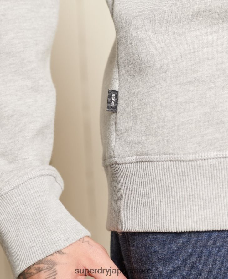 オーガニックコットン ヴィンテージロゴ クルースウェットシャツ 男性 Superdry 衣類 グレー 2J62PZ663