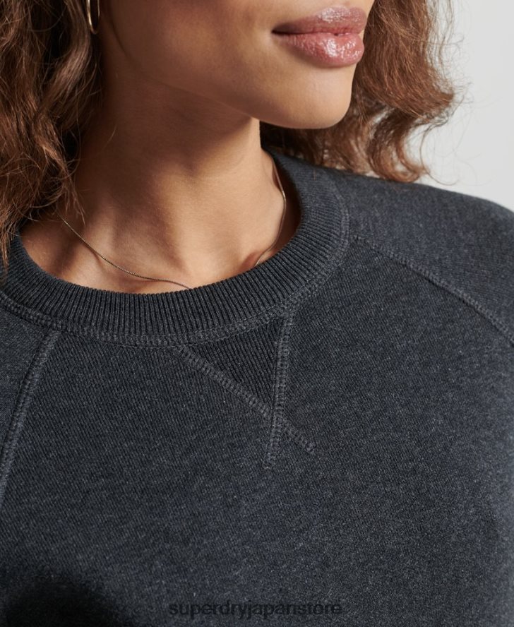 エッセンシャル オーガニックコットン クルージャンパー 女性 Superdry 衣類 黒 2J62PZ6642