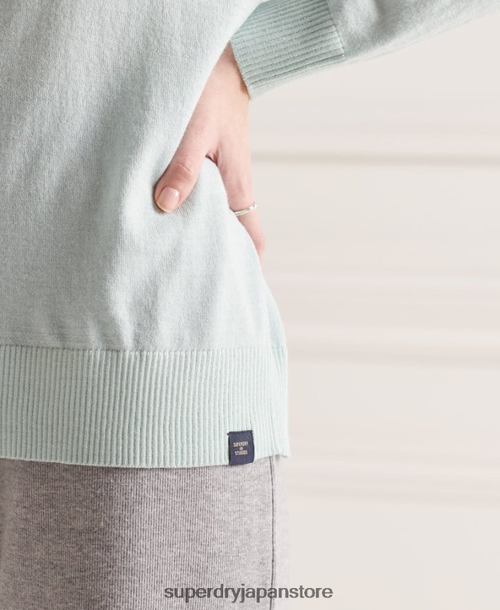 メリノモックネックセーター 女性 Superdry 衣類 緑 2J62PZ6653