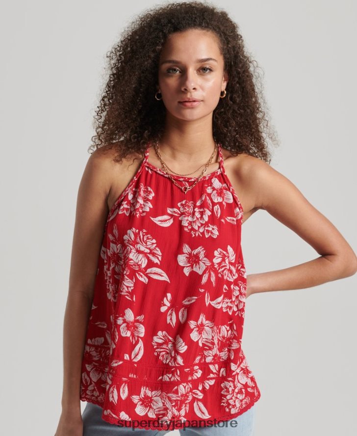 ヴィンテージビーチキャミトップ 女性 Superdry 衣類 赤 2J62PZ6659