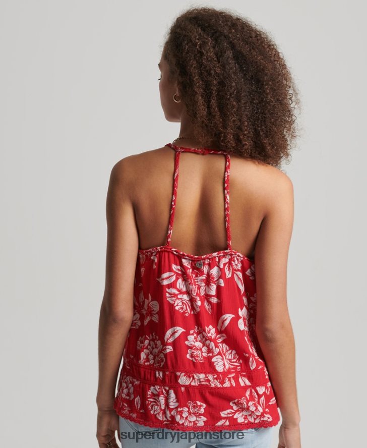 ヴィンテージビーチキャミトップ 女性 Superdry 衣類 赤 2J62PZ6659