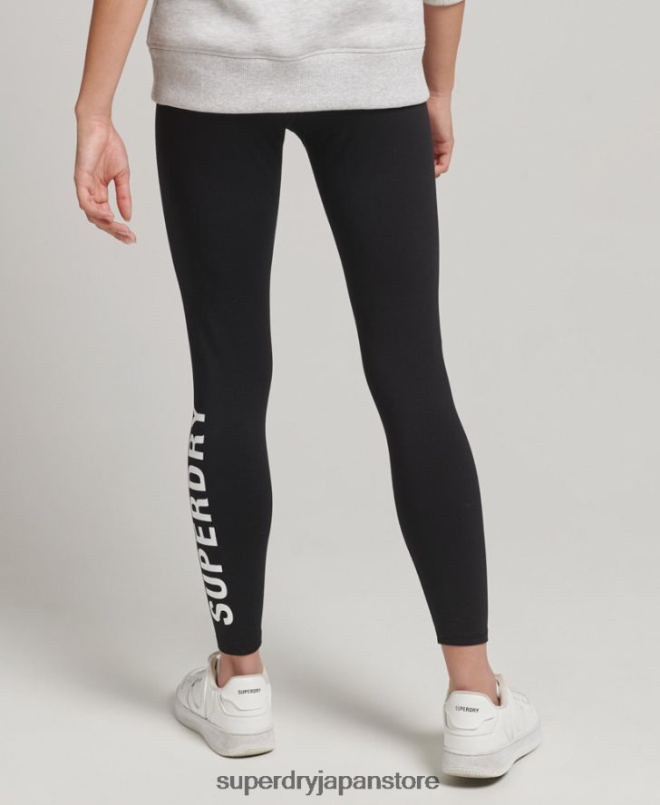 エラスティックロゴグラフィックレギンス 女性 Superdry 衣類 黒 2J62PZ6661