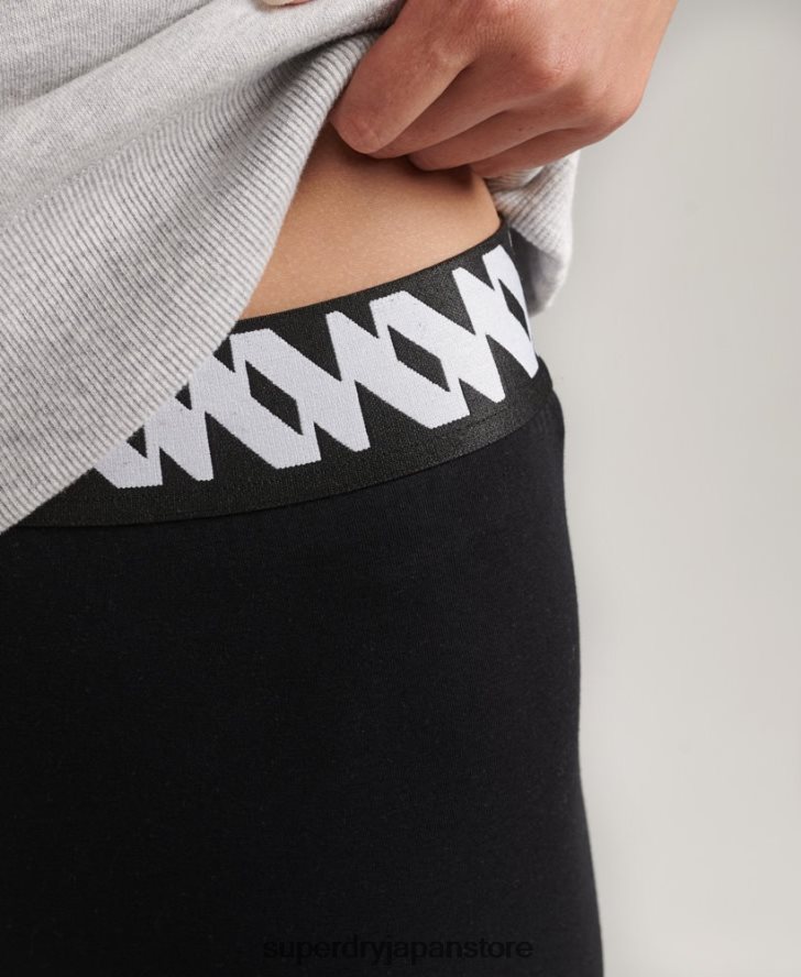 エラスティックロゴグラフィックレギンス 女性 Superdry 衣類 黒 2J62PZ6661