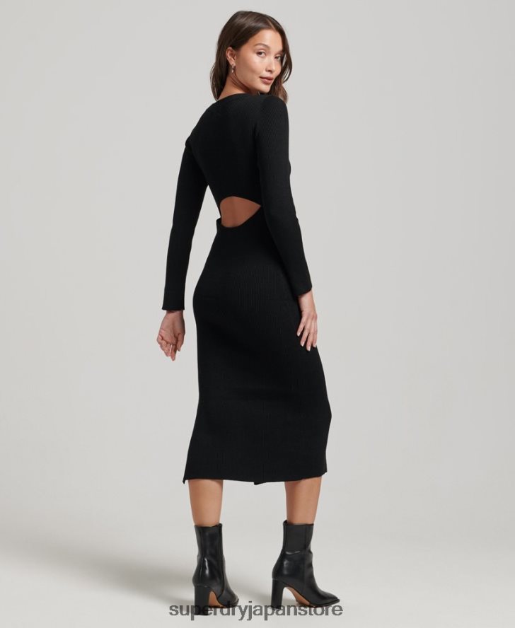 バックレスニットミディドレス 女性 Superdry 衣類 黒 2J62PZ6662