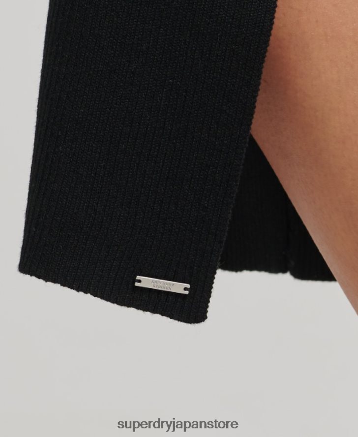 バックレスニットミディドレス 女性 Superdry 衣類 黒 2J62PZ6662