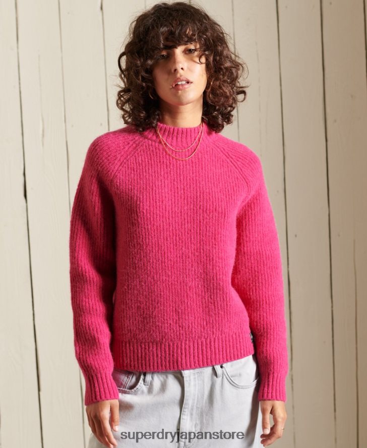 アルパカブレンド クルーセーター 女性 Superdry 衣類 ピンク 2J62PZ6670