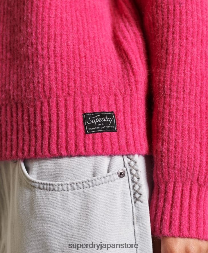 アルパカブレンド クルーセーター 女性 Superdry 衣類 ピンク 2J62PZ6670