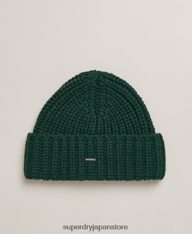 超分厚いビーニー帽 女性 Superdry アクセサリー 緑 2J62PZ6672