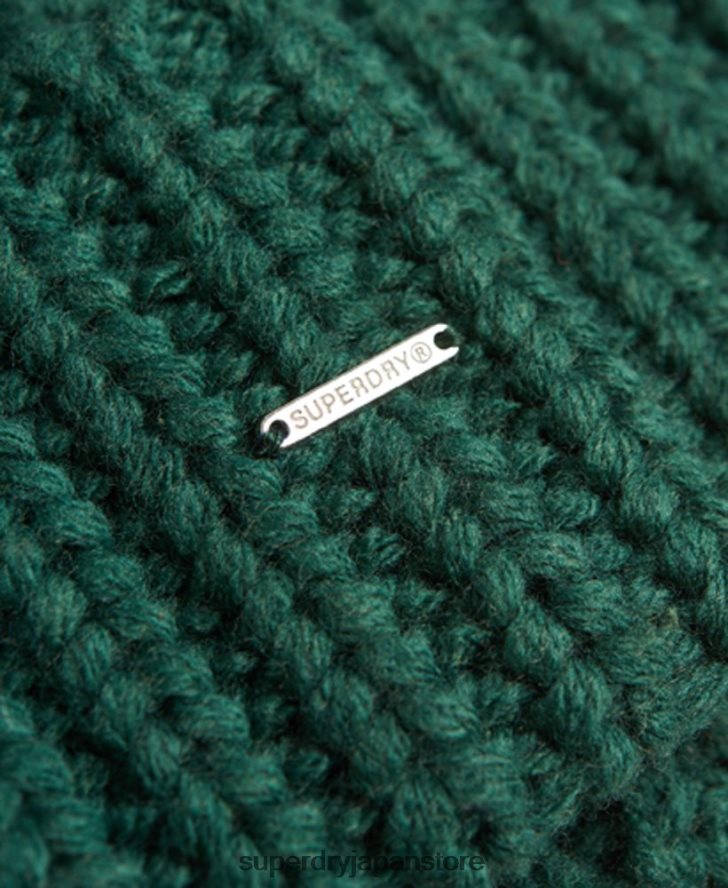 超分厚いビーニー帽 女性 Superdry アクセサリー 緑 2J62PZ6672
