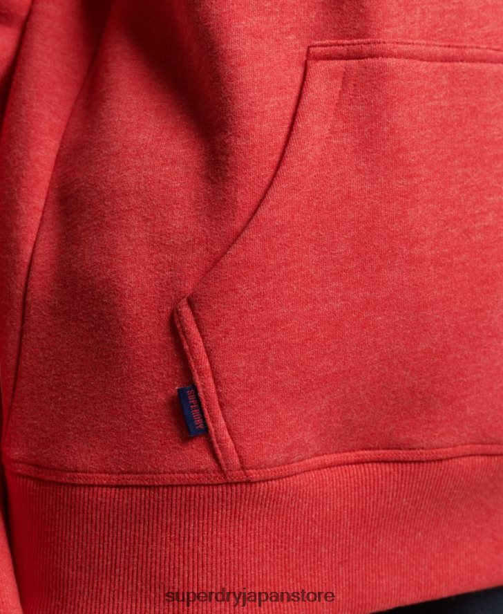 オーガニックコットンのヴィンテージロゴ刺繍パーカー 女性 Superdry 衣類 赤 2J62PZ6679