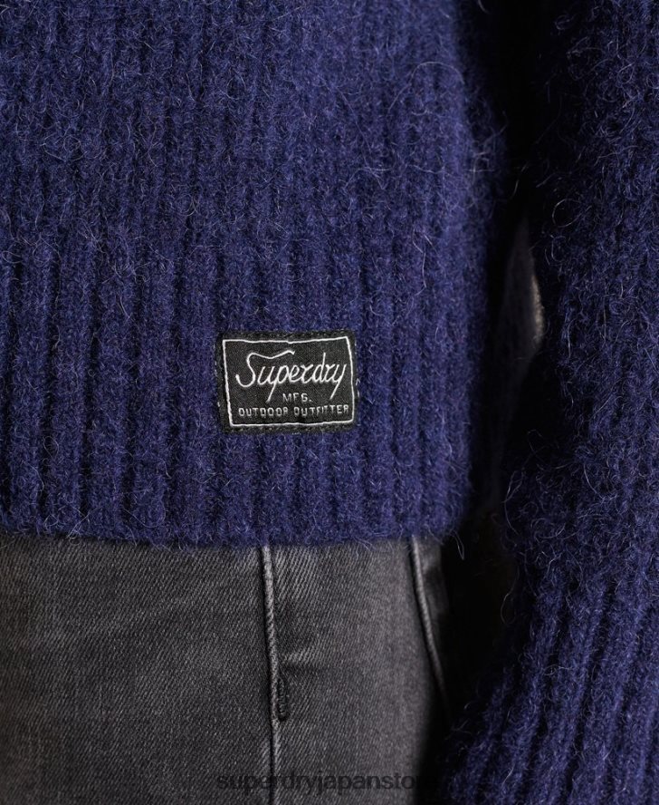 アルパカブレンド クルーセーター 女性 Superdry 衣類 濃紺 2J62PZ6680